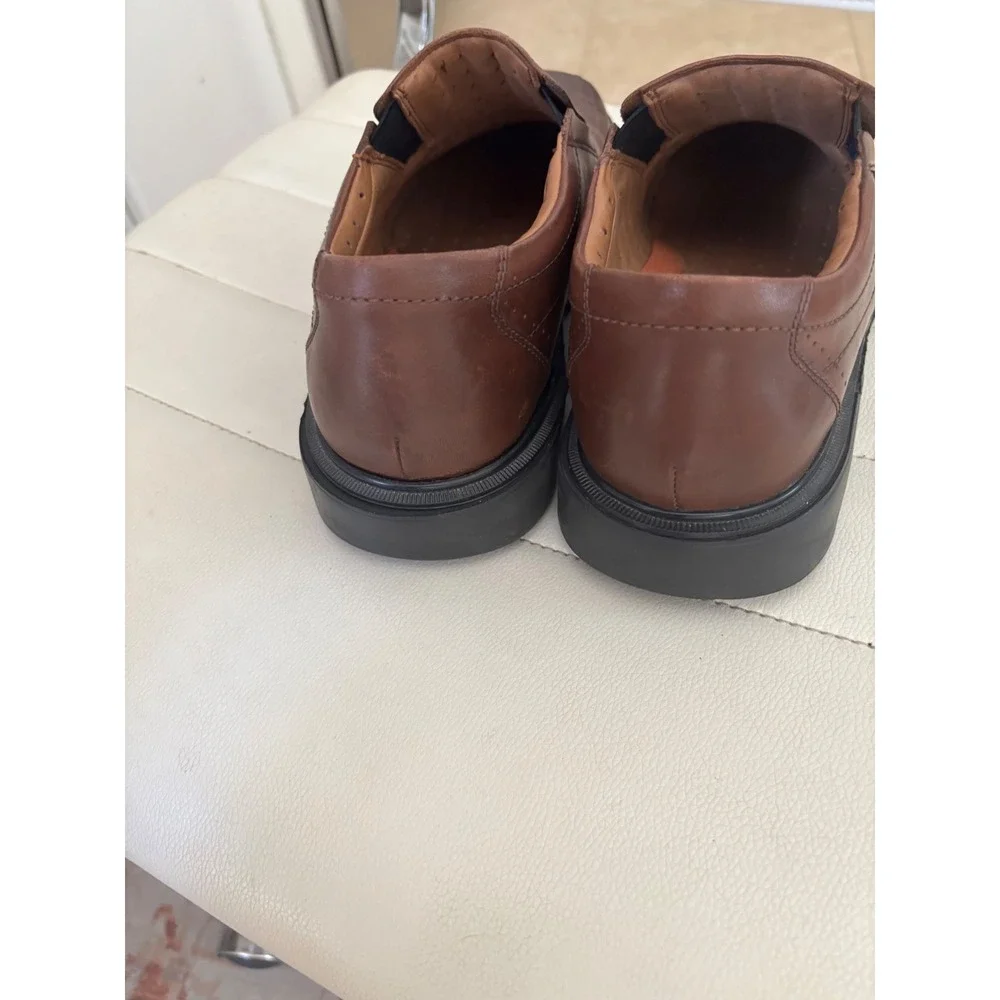 Clarks Unstructured 1825 Brown Leather Slip On Loafers Mens 9.5 XW 26087743